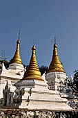 Myanmar - Sagaing, Shwe-kyet-kay a pagoda on a steep bank of the River close to the two parallel bridges linking Sagaing and Amarapura. 